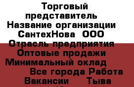 Торговый представитель › Название организации ­ СантехНова, ООО › Отрасль предприятия ­ Оптовые продажи › Минимальный оклад ­ 120 000 - Все города Работа » Вакансии   . Тыва респ.,Кызыл г.